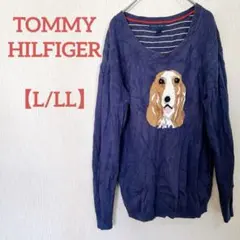 TOMMY HILFIGER 【L/LL】犬刺繍 セーター 長袖 可愛い