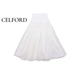 セルフォード CELFORD ハイウエストチュールスカート リボン ホワイト Sのサムネイル