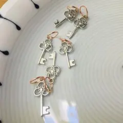 1/2 鍵のチャーム 「しあわせのカギ」ステッチマーカー 6 編み物マーカー