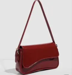 赤　レッド　ハンドバッグ　美品