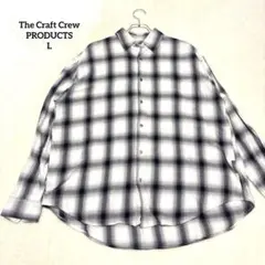 ザクラフトクループロダクツ　チェックシャツ　オーバーサイズ　コットン　黒白　L
