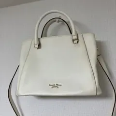 サマンサタバサ　白　ミニバッグ　裏地グリーン