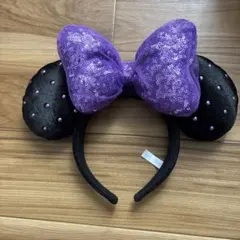 ミニーマウス風カチューシャ 黒と紫