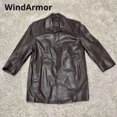 WindArmor レザージャケット本革ステンカラーコート S ダークブラウン