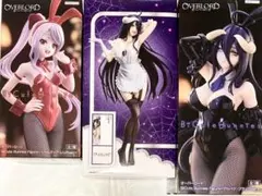 3個　オーバーロード バニーフィギュア　アルベド ブラック　シャルティア レッド