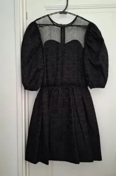 パフスリーブジャガードワンピース