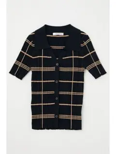 HALF SLEEVE RANDOM KNIT POLO MOUSSY ネイビーのサムネイル