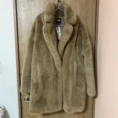 美品【ZARA】ブラウン フェイクファーコート S