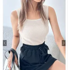 前後2Wayリブニットタンクトップ[kz259]