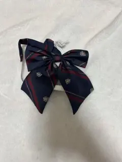 ネイビー/レッド ストライプリボン