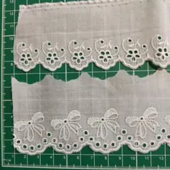 綿レースリボン/ハンドメイド、素材2点 合計5.4m