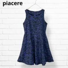 美品✨piacereピアチェーレ ワンピース ノースリーブ 花柄 ひざ丈 フレア