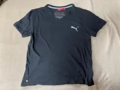 PUMA/Tennis/プーマ/テニスTシャツ/紺/Sサイズ/綿麻薄手ガーゼ素材