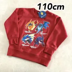 ポケモン メガリザードン メガゲンガー 裏起毛トレーナー レッド 110cm②