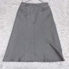 日本製　9号　ef-de エフデ　フランドル　フレアスカート 白黒　ストライプ