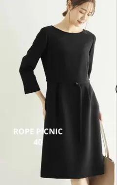 ROPE PICNIC 360°ウルトラストレッチ　9分丈ワンピース　ブラック