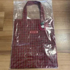 ファミリア トートバッグ 赤系 チェック 大 - メルカリ