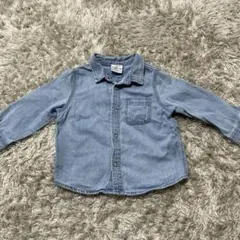ZARA ベビー 長袖シャツ 9-12ヶ月 デニムブルー