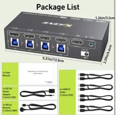 4x1 USB 3.0オーディオHD KVMスイッチ