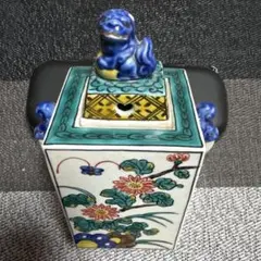 伊万里 染付 双鹿摘み 人物図 六角形 香炉 | Mercari