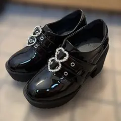 【GRL】 ハートビジューベルトエナメル厚底シューズ[fa017]