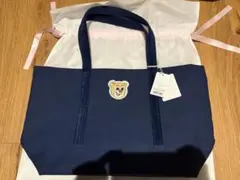 ラブラリーバイフェイラー　オールドテディ　ワッペントートバッグ　ネイビーLL