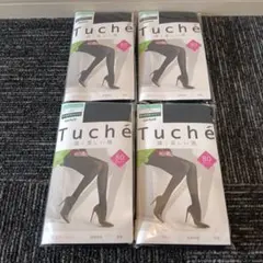 GUNZE Tuché 80デニール L〜LL 黒タイツ 4パック