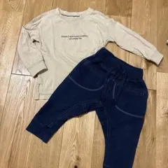 90サイズ　長袖　デニムパンツ　セット