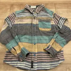F.O.KIDSストライプ・チェック柄リバーシブル　長袖シャツ　120