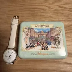 ディズニーホテル　アメニティキット　缶　& ミニーマウス　腕時計
