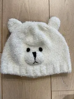 クマの顔デザイン ニット帽 耳付き