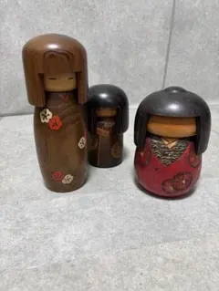 昭和レトロ 創作こけし3点 宮下はじめ 郷野清風 - メルカリ