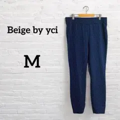 一点もの‼︎Beigebyyci【M】ネイビードット柄スラックスストレッチパンツ