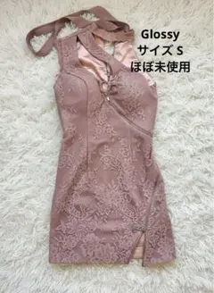 大人気♡Glossy ピンク レース タイトドレス S