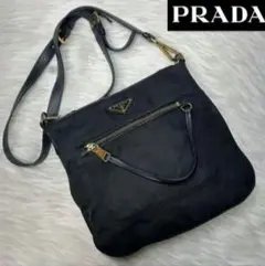 PRADA プラダ ショルダーバッグ ナイロン ゴールド nero 黒