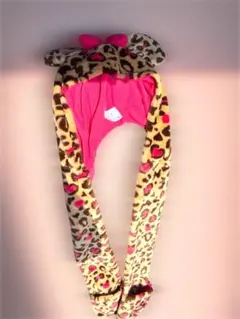 未使用 ディズニー ミニー ヒョウ柄 マフラー キャップ 豹柄 ファンキャップ