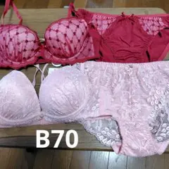 フェアリー Fairy ブラジャーショーツセット B70 M ピンク 赤 レースのサムネイル