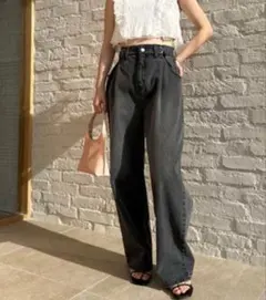 SNIDEL タックワイドデニムパンツ 1サイズ