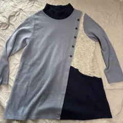 サイズM〜L ◯CARAL コーラル　グレー系タートルネックニットチュニック