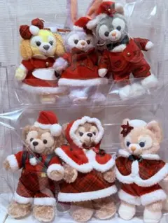 ディズニー クリスマス ぬいば　ぬいぐるみバッジ　6点セット