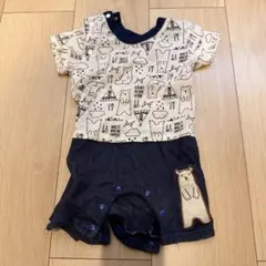 クマ柄ロンパース 70cm