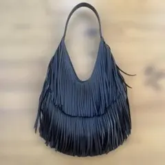 ZARA フリンジ ショルダーバッグ ダークブラウン