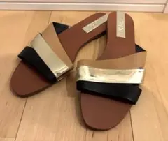 最終値下げ！ZARA フラットサンダル　36♡23.5センチ　ベージュ　ブラック