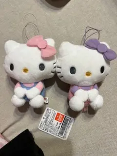 ハローキティ ファンシーおすわりマスコット マスコット キティちゃん　紫リボン