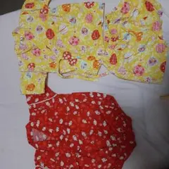 甚平90と　赤ロンパース80セット