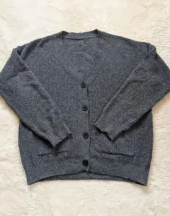 グレー ニットカーディガン SHEIN