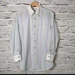 美品■BURBERRY BLACK LABEL 七分袖シャツ マルチストライプ
