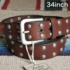 ZODIACレザービョウベルト【レッド36インチ(86～96㎝)】スタッズベルト