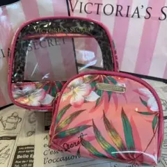 新品未使用 Victoria's Secret 2セット ピンク 花柄 ポーチのサムネイル
