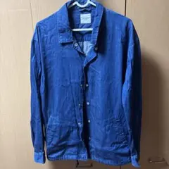 デニム ボタンアップシャツ 青